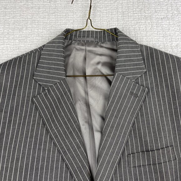 MASSIMO MODA Collezione Men's Grey White Stripped Suit Blazer Jacket Size 42R - Picture 7 of 16